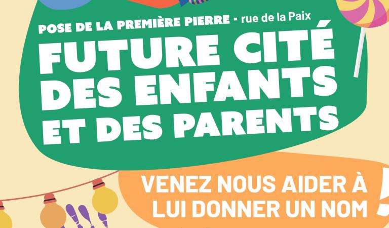 Pose de la première pierre de la cité des enfants et des parents